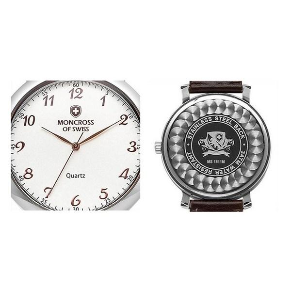 Moncross Мужские кварцевые кожаные наручные часы с 3 стрелками MS1811MF, популярные корейские часы