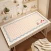 Gingham Cartoon Desk Mat Large Table Protector Writing Pad Keyboard Mat  Dormitory