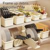 with Wheels Kitchen Storage Box Large Capacity Pot Cover Holder Kitchen Cabinet Organizer