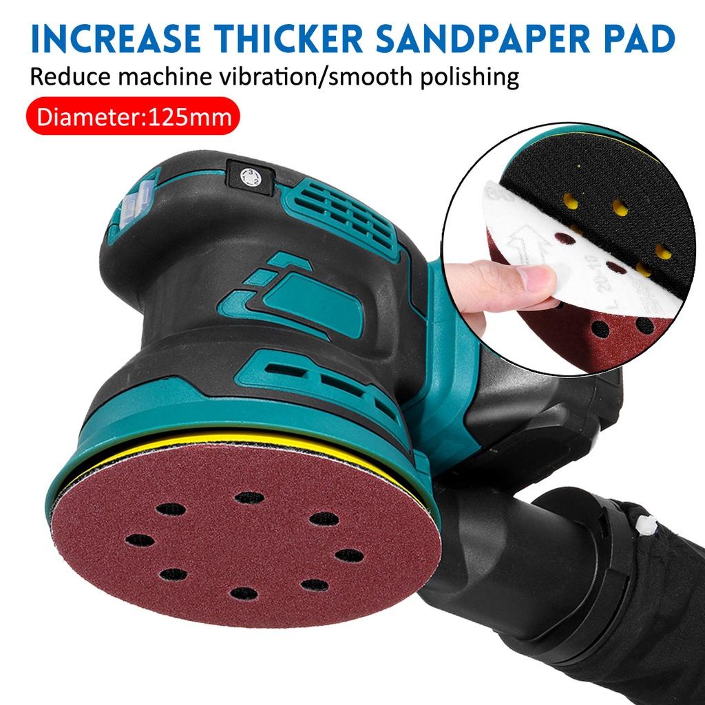 Бесщеточный электрический шлифовальный станок с произвольным орбитальным движением, наждачная бумага, шлифовальный станок для дерева, полировальный станок, электроинструменты для Makita, аккумулятор 18 В, 125 мм