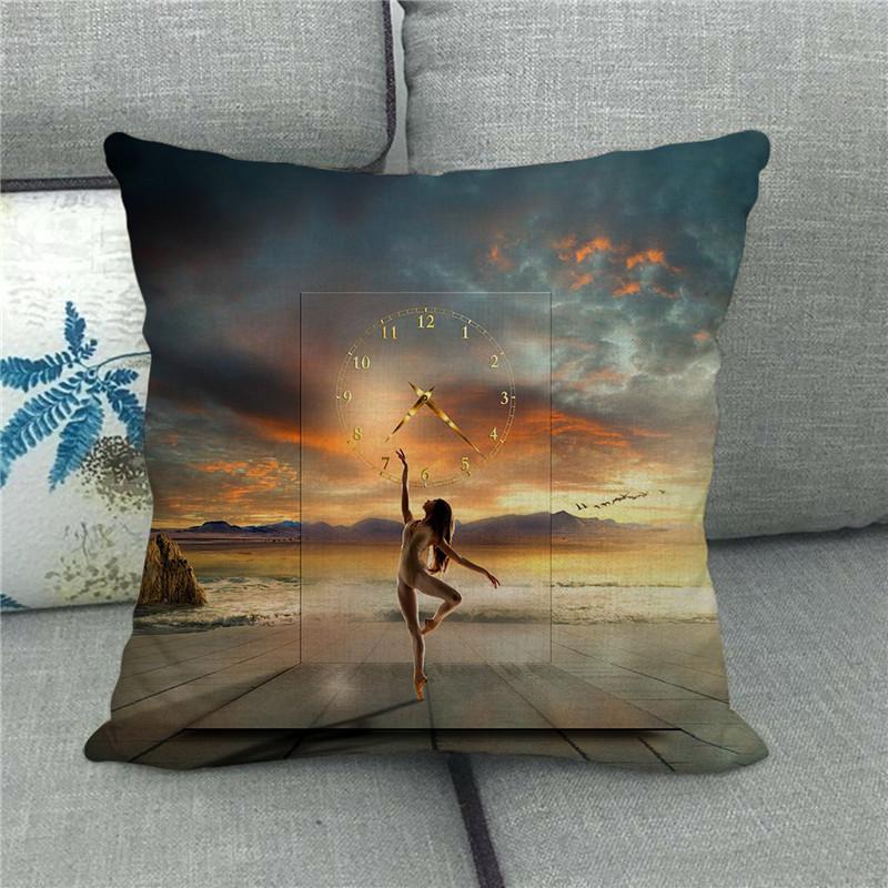 Environmental Protection Advertising Illustrations Digital Printing Short Plush Pillow Covers For Car Sofa Office Cushion Cover