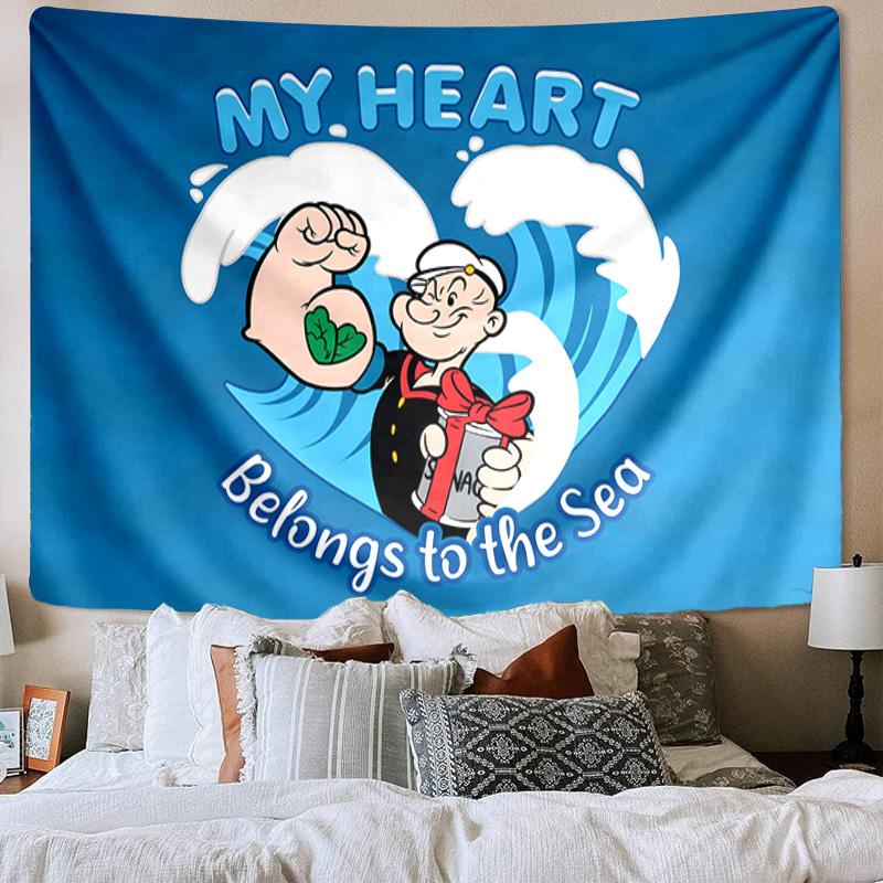 Popeye Printed Tapestry, Unique Design Tapestry, Wall Decor for Bedroom,Livingroom, Playroom,Heartwarming Fan Holiday Gifts