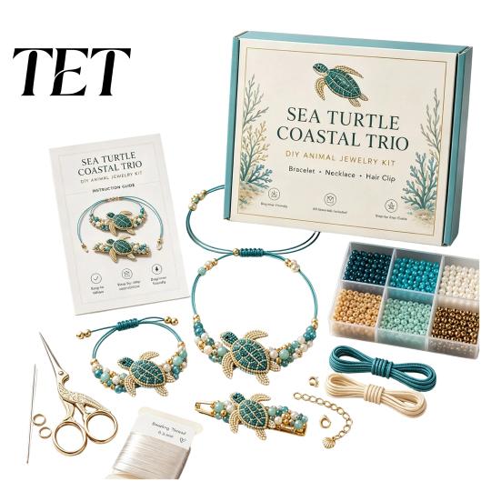 Relaxing Art Projects for Home DIY Beaded Bracelet Making Kit, 3D Animals Beads Craft Starter Set Bead Kits Adults with Charms, Beadwork Jewelry