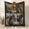 Motorcycle blanket flannel blanket foldable blanket washable sofa blanket plush blanket