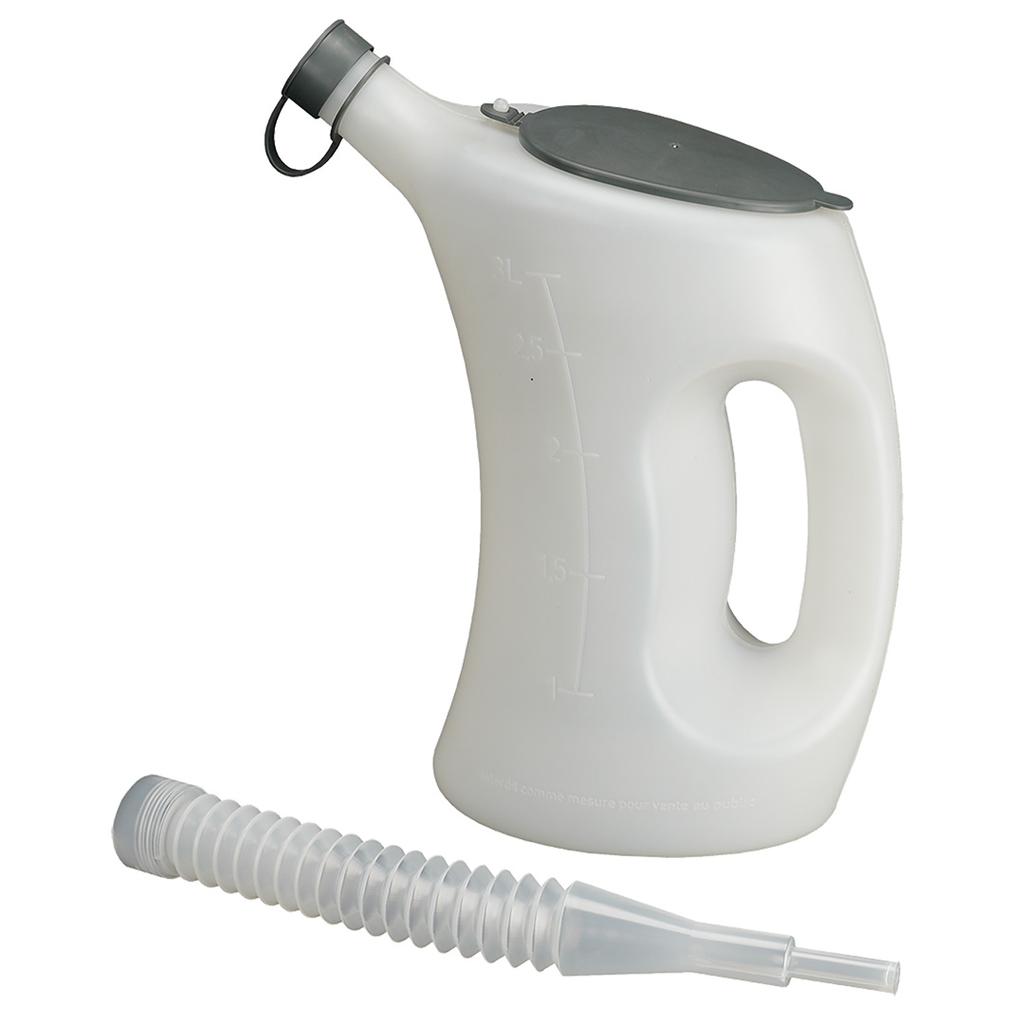 Measuring Vessel With Lid-Fla-Pe, White, Transparent, 3 L