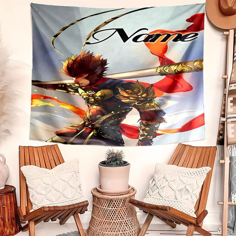 Personalized Black Myth Wukong Game Background Tapestry,Custom Name Birthday Party,Multifunctional Wall Decoration for Home Decor,Various Occasions