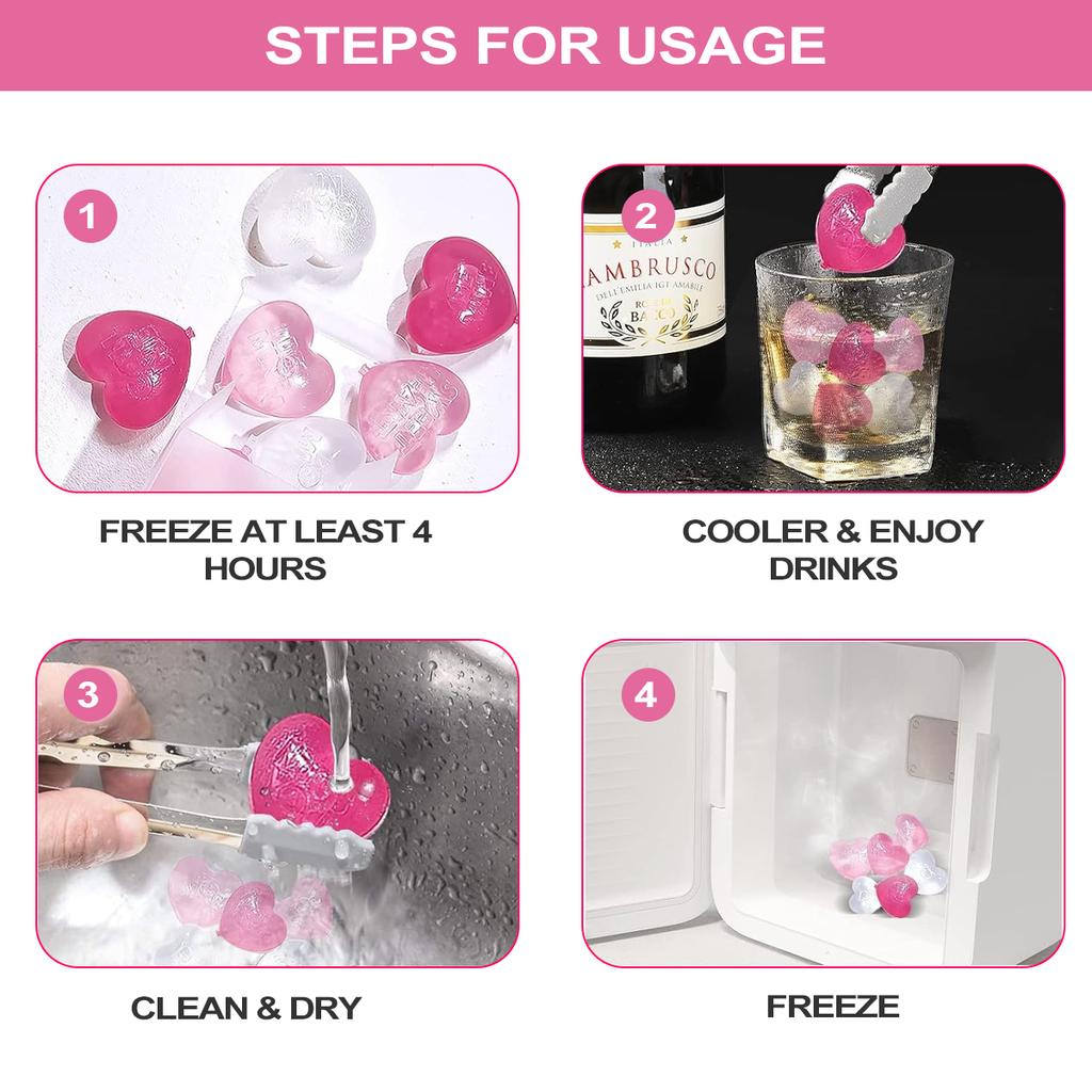 Leeseph 15 шт. многоразовых кубиков льда, моющиеся неплавящиеся пластиковые кубики льда в форме сердца для напитков, виски, коктейлей, вина, кофе