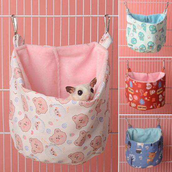 Гамак для хомяка, удобный мультяшный узор динозавра, белка, хомяк, спальный домик для клетки для домашних животных