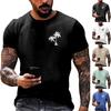 Hawaiian Print - Men's Casual Round Neck Short Sleeved T-shirt