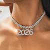 Эстетичный Ювелирный Набор 2026 Стразы 2026 Ожерелье Винтажные Серьги С Новым Годом Девочки