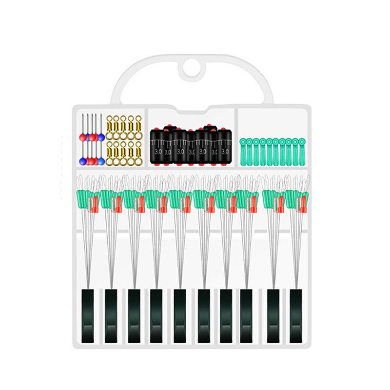 Набор рыболовных снастей из 50 предметов: Силиконовые шарики-поплавки, вертлюги, поплавки, основная леска