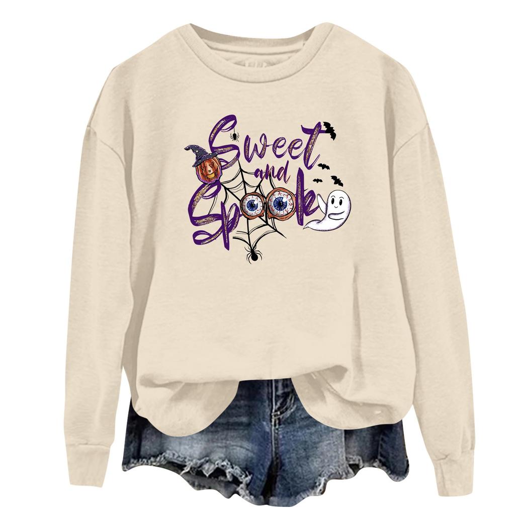 Женская повседневная модная блузка с длинным рукавом и круглым вырезом с принтом