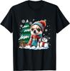Merry bright Chihuahua snowman snowflake Christmas T-Shirt