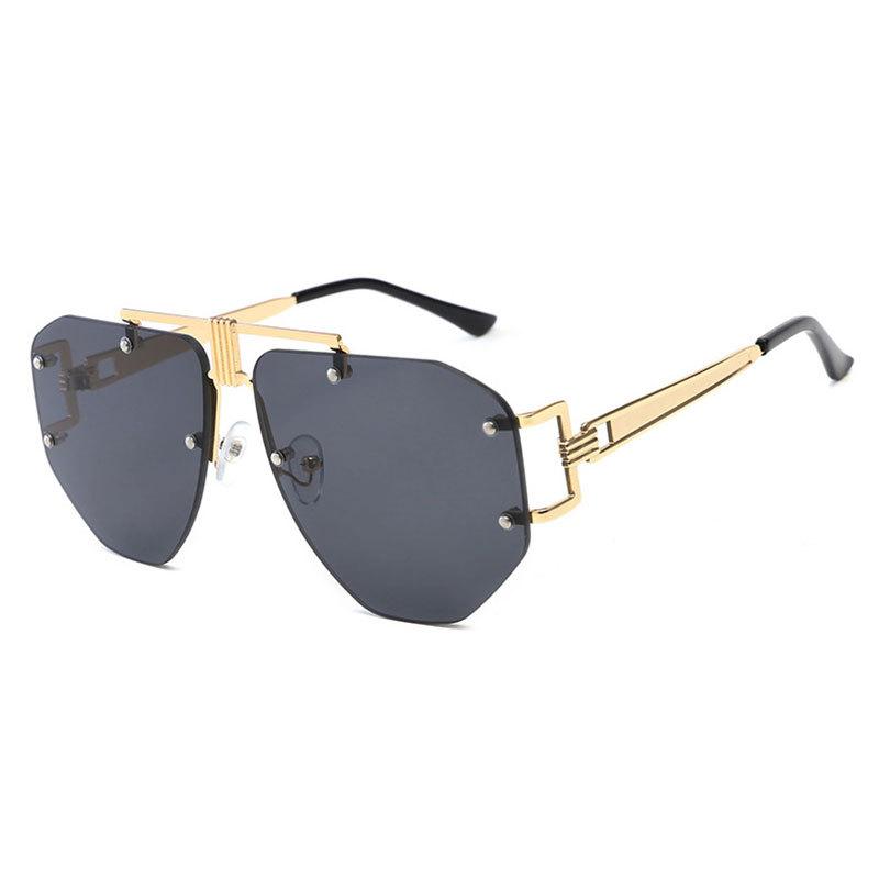 Irregular Style Fashion Sunglasses For Women And Men Rimless Alloy Designer Glasses Unisex Glamour Brand Shades Uv400