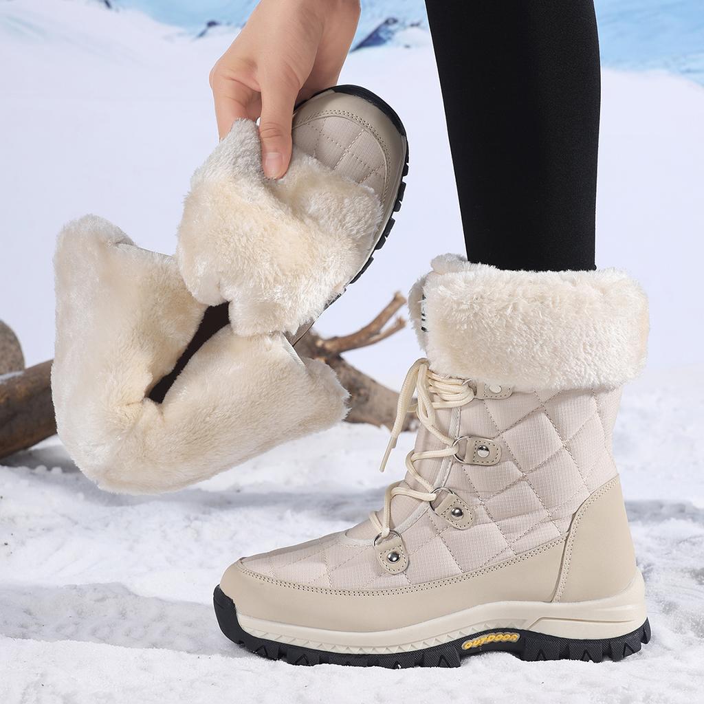 TUINANLE Warm Winter Boots Women Cotton Shoes High Top Snow Boots Fashion Mother Plush Shoes