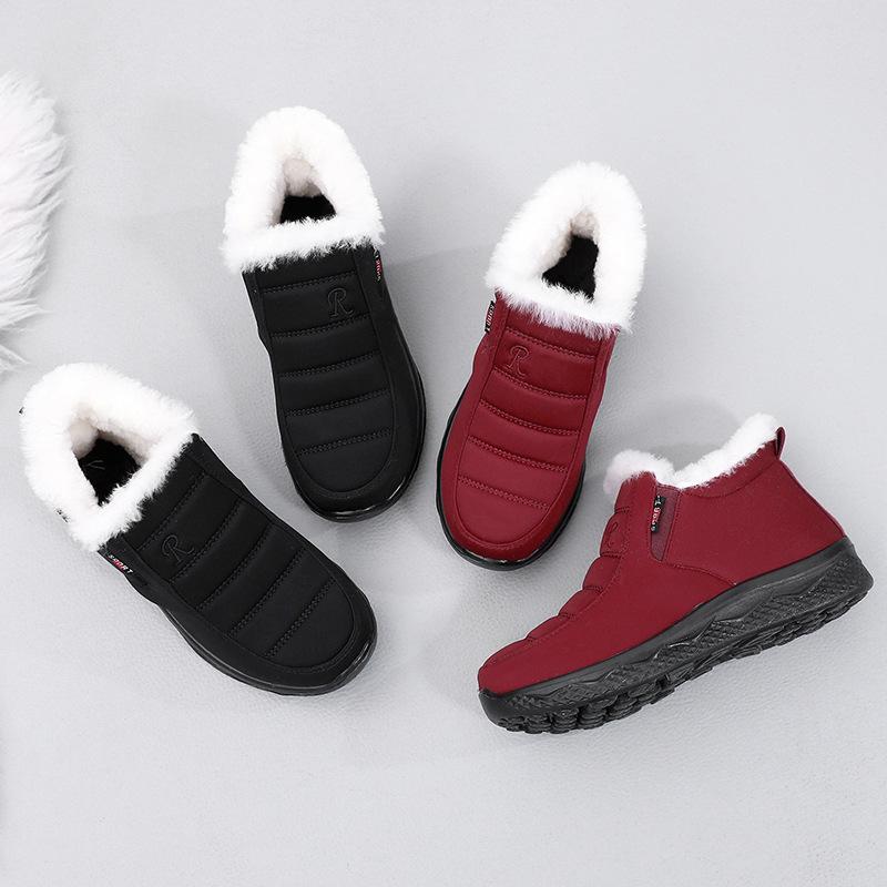 2025 зимняя утолщенная теплая обувь старая Пекинская хлопковая обувь нескользящая водонепроницаемая для пожилых женщин бабушек бархатная хлопковая обувь женская