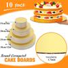 10Pcs Gold Cake Boards Sturdy Large Round Cardboard Base Diameter 6/8/10/12in Circle Mousse Plate Dessert Tray Cake Decorating