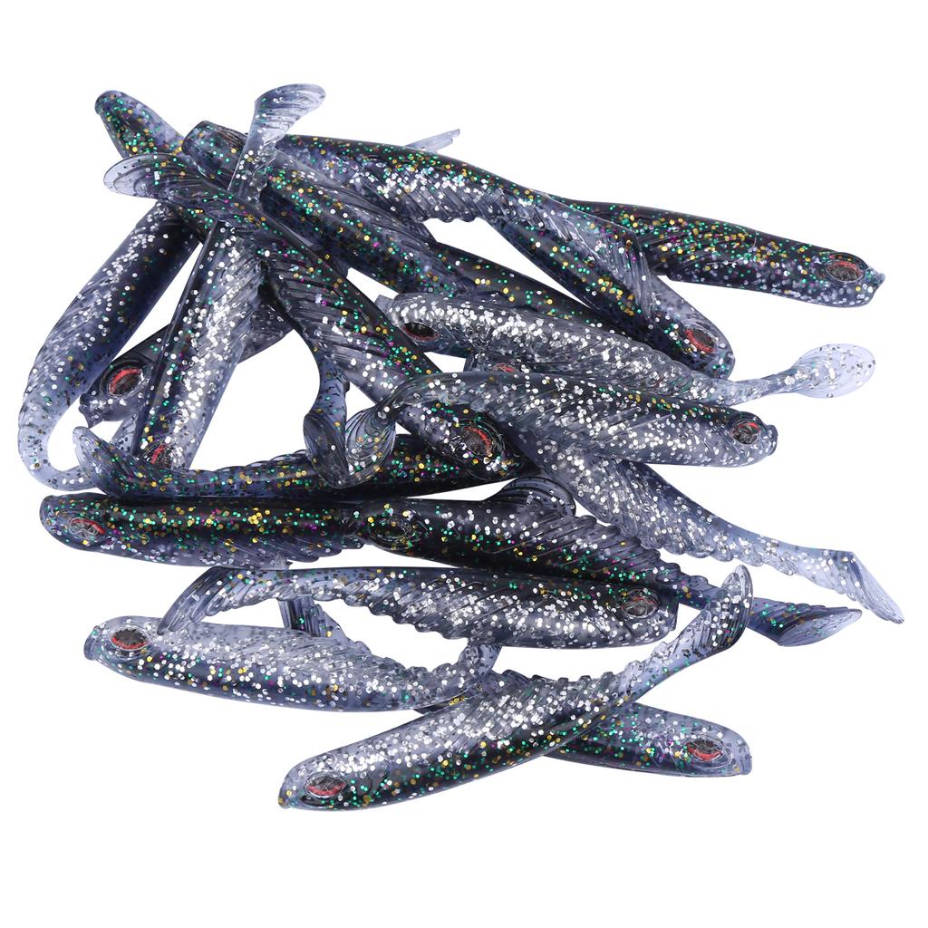 20Pcs Artificial Simulation Silicone Fishing Lure Soft Bait T Tail Soft Worm Accessory
