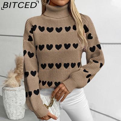 Женский пуловер - Повседневная мода осень/зима, вязаный топ с длинным рукавом