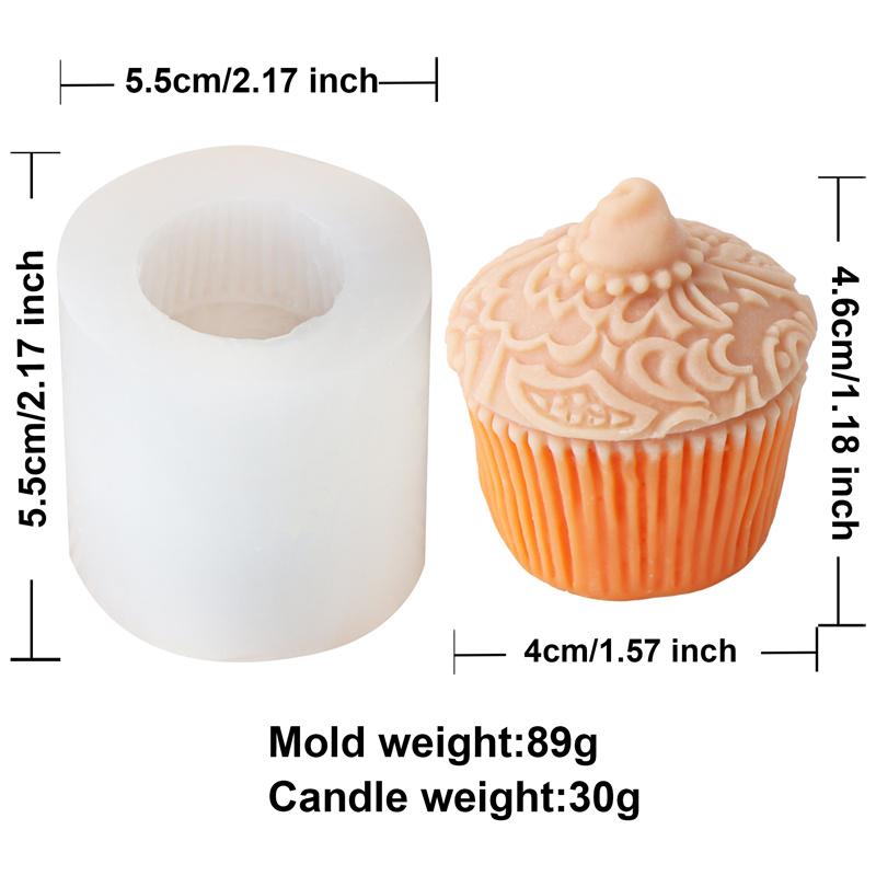 3D Cup Cake Ice Cream Cream Muffin Silicone Candle Mold DIY Muffin Birthday Gift Bedroom Diffused Stone Wedding Home Decoration