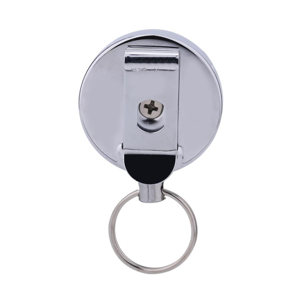 2 Pcs Metal Retractable Pull Chain 65cm Pull Chain Reel Retractable Badge Holder Education Sector