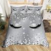 Eyelash Duvet Cover Set Eyes Pattern Design Comforter Cover Microfiber Girly Priness Style Glitter Twin King Queen Bedding Set