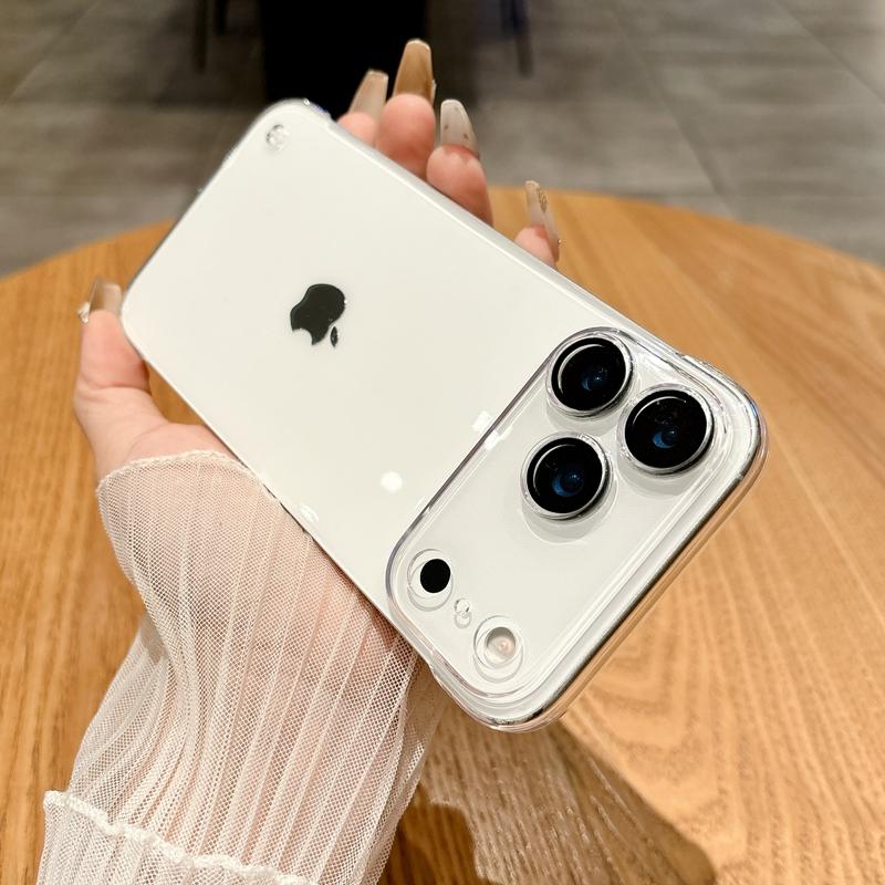 Ультратонкий прозрачный чехол с полуоберткой для iPhone 17 Air 16 15 14 Plus 13 11 12 16 17 Pro Max, чехол-защита для стекла камеры