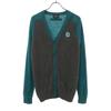 Гольф Кардиган вязаный с длинным рукавом 4 Серый x зеленый свитер Мужской Б/у