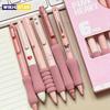 Набор из 6 шт./набор 0,5 мм Выдвижная гелевая ручка, Кавайные канцелярские товары, Милые ручки, Черные гелевые ручки, Эстетичные ручки, Школьные принадлежности