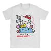 2026 новая футболка Hello Kitty из мягкого хлопка с коротким рукавом и круглым вырезом, милый принт, легкий летний топ для женщин, повседневная одежда