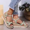 Женские босоножки в стиле бохо, летняя обувь, женская летняя мода, платформа, танкетка, открытый носок, Zapatos 2024 Sandalias De Mujer
