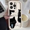 Животное Черный Милый Кот Чехол для Телефона Для Iphone 17 Air 16 11 12 Pro 13 14 15 Pro Max 14 Plus Мягкий Силиконовый Чехол Funda Shell Cover