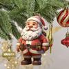 Christmas Santa Claus Ornaments 2D Acrylic Xmas Tree Hanging Decoration for Door Window Wall Tree Party Decor