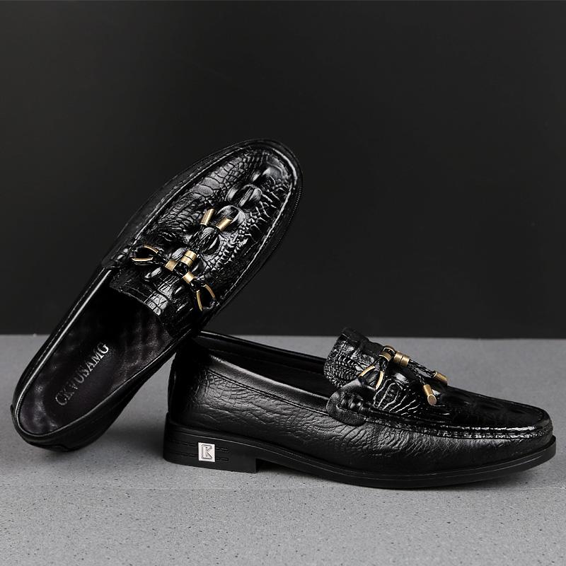 Мужские мокасины из натуральной кожи с крокодиловым узором, повседневные деловые туфли ручной работы, мягкие мокасины, роскошные туфли-лодочки