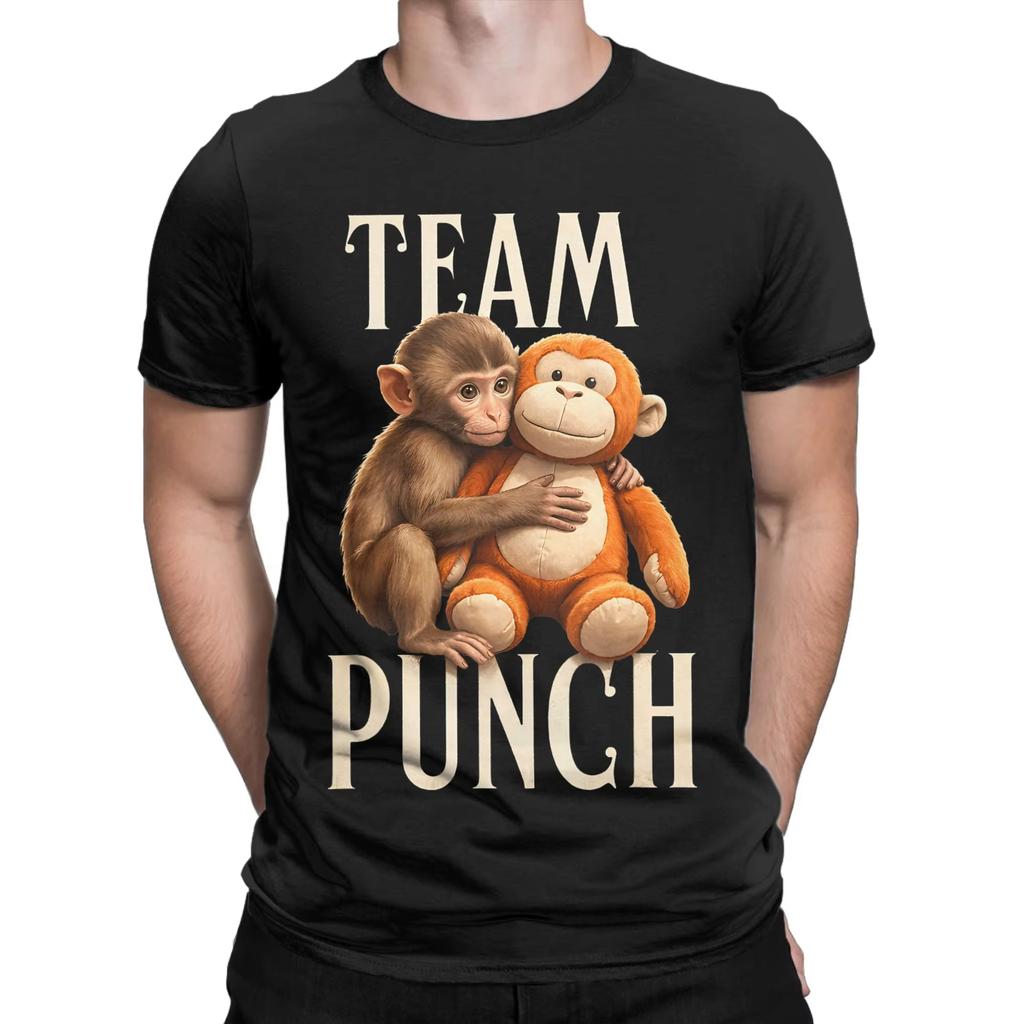 Baby Monkey Punch Team Punch Men T Shirt Casual Tees Short Sleeve Round Neck TShirts Pure Cotton Printing Tops
