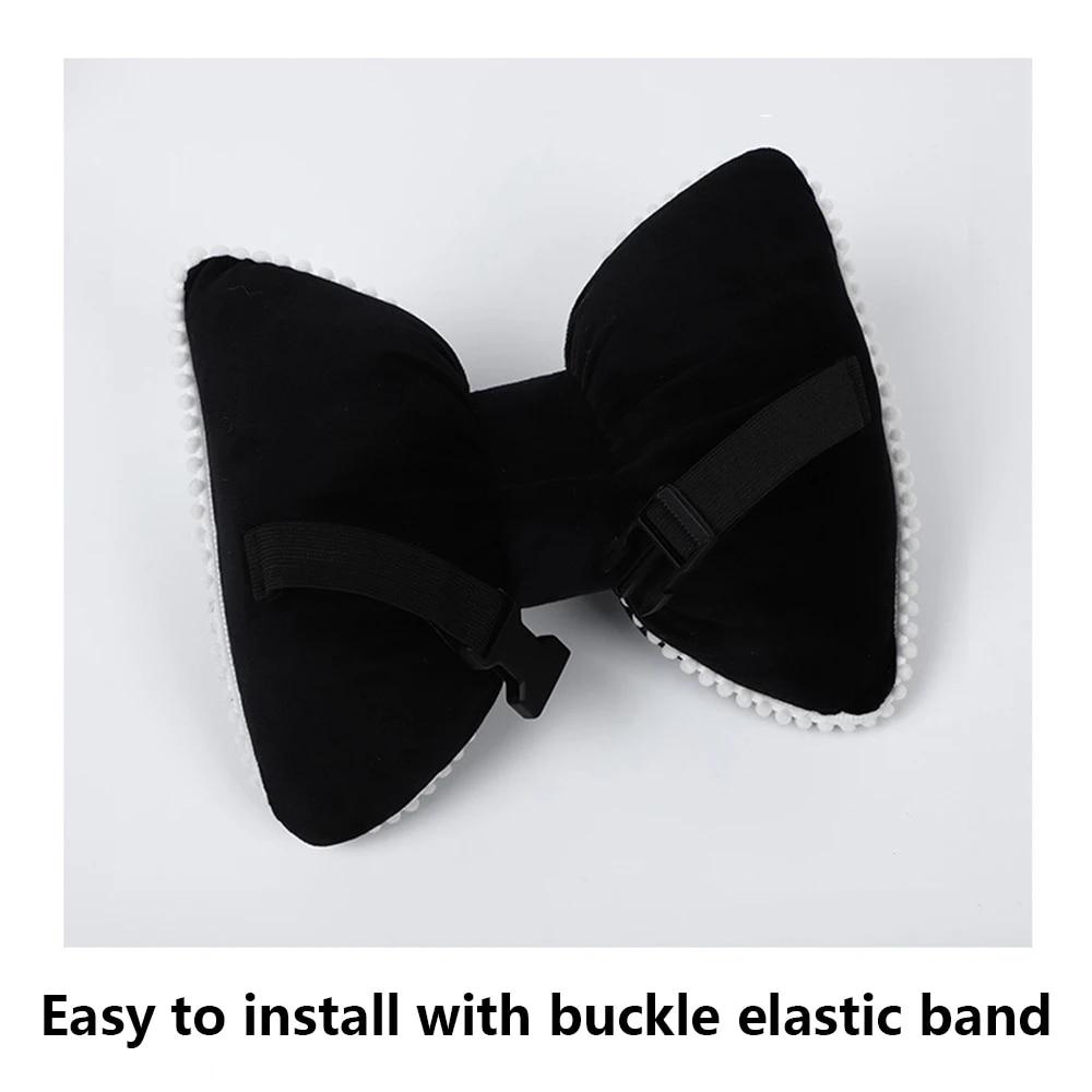 New Car Seat Headrest Pillow Cute Bow Velvet Neck Headrest Lumbar Pillow Soft Support Protector Cushion For Car