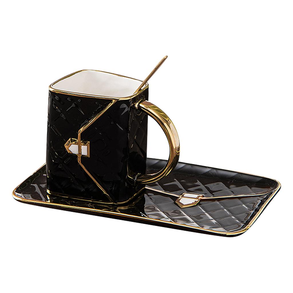 Специальный набор кофейных кружек в форме сумочки с блюдцем и ложкой, кофейная чашка 310 мл, керамическая чайная чашка на день рождения