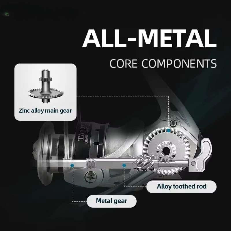 New Spinning Fishing Reel Ultra Light Maximum Drag 10kg Spinning Metal Rocker Arm Fishing Reel for Carp Pike Bass Fishing Coil 2000-7000 Series