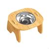 Elevated Bowls Raised Cat Feeder Durable with Bamboo Stand 15° Tilted Pet for