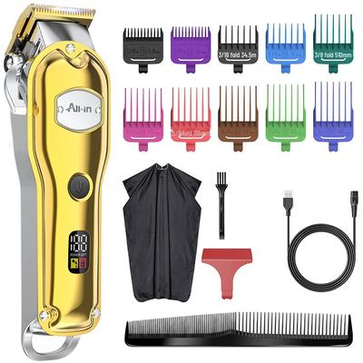 Профессиональная металлическая машинка для стрижки волос с ЖК-дисплеем - моющаяся бритва и градиентная масляная головка для стрижки