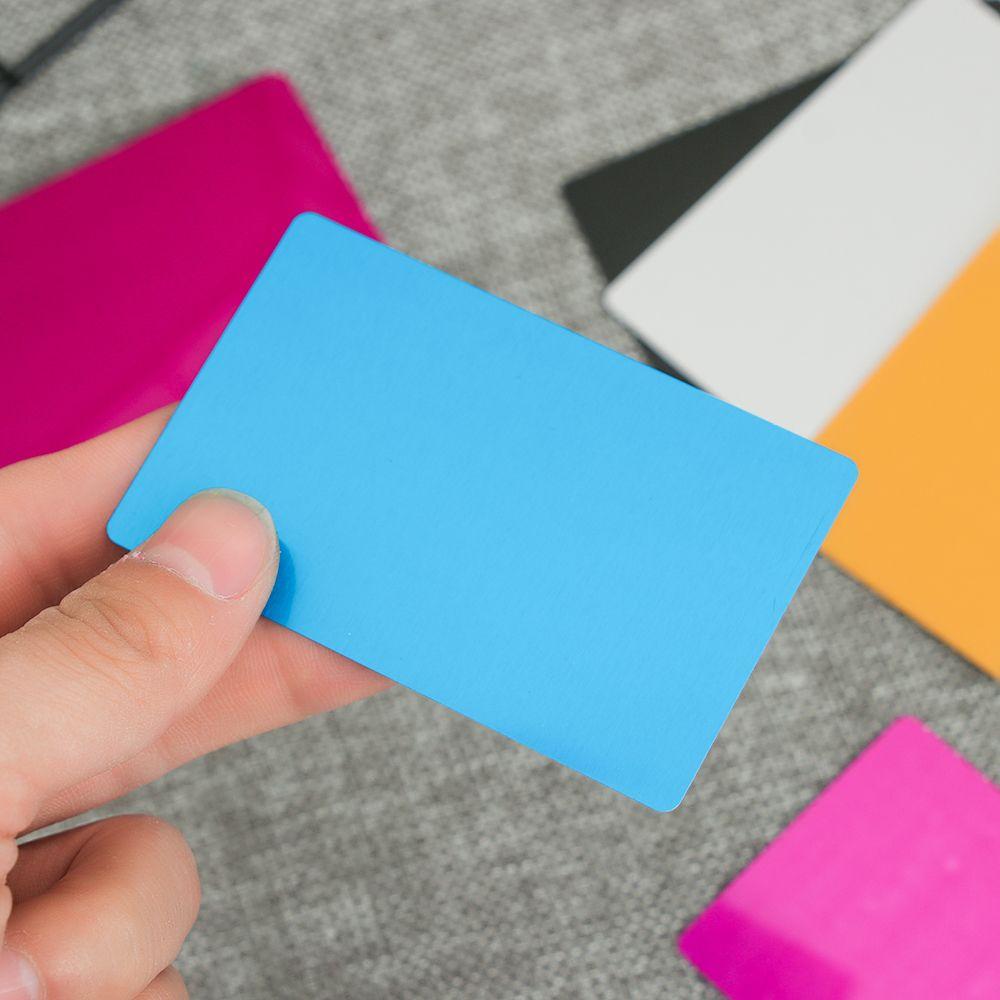 50 Pcs/Set Office Supplies Aluminum Laser Engraving Metal Carte Blank Business Card Name Cards