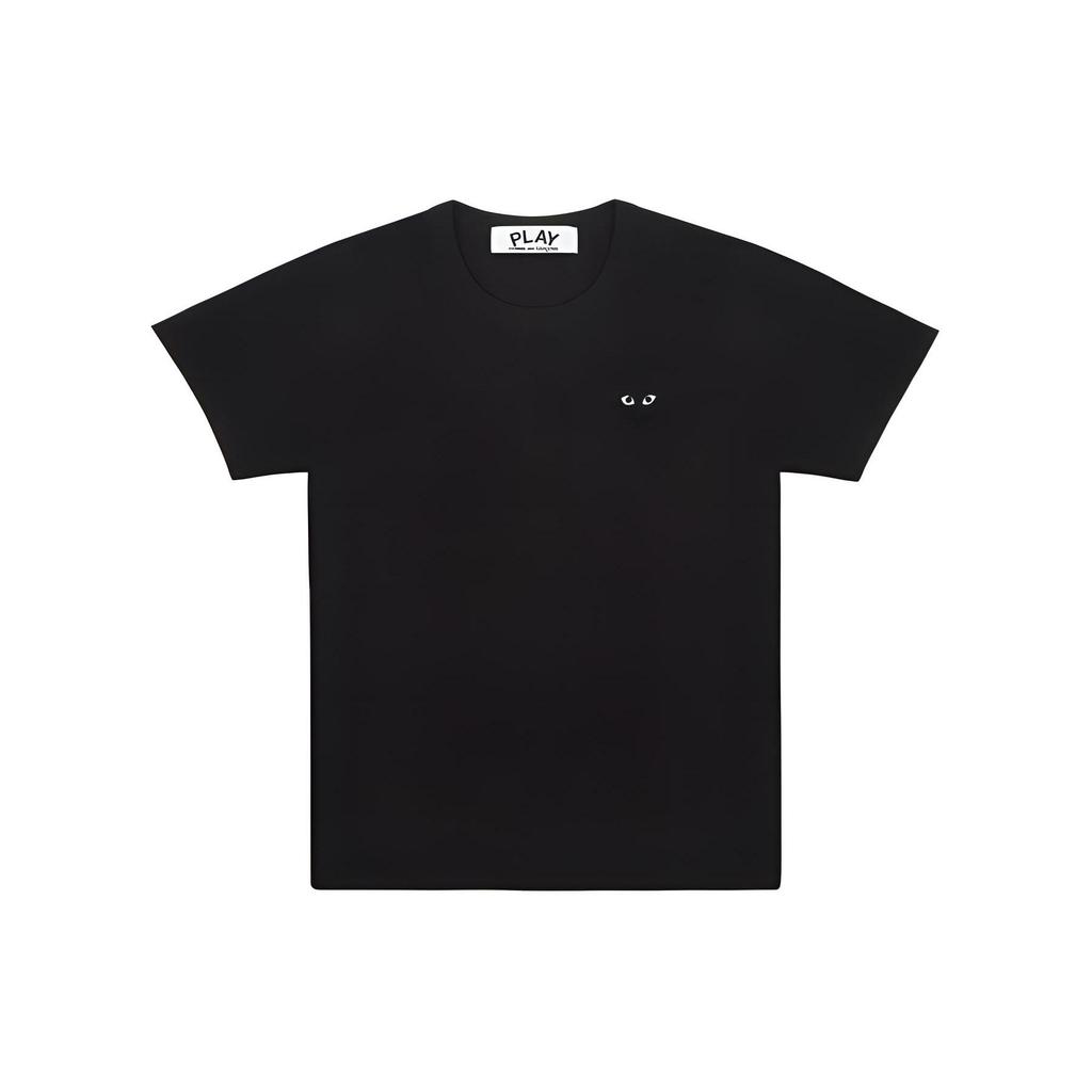 CDG Play T-Shirts Unisex Black Crew Neck Moderate AX-T064-051-BLACK