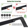 Carbon Fiber License Plate Frames- Black Carbon Pattern Plastic Front & Rear Car Tag Holder Cover 2 Pack With Mount Hardware, Screws, Caps, Handlebar