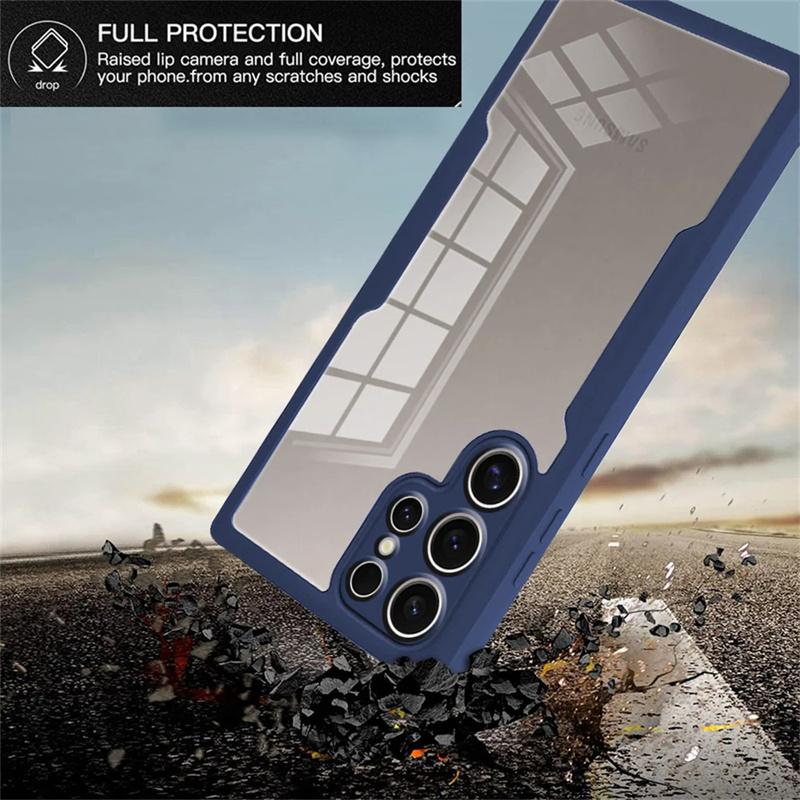 Чехол с полной защитой 360 для Samsung Galaxy S25 Ultra S24 S23 Plus A54 A35 A25 A16 A55 A26 A36 A56 Противоударные прозрачные чехлы
