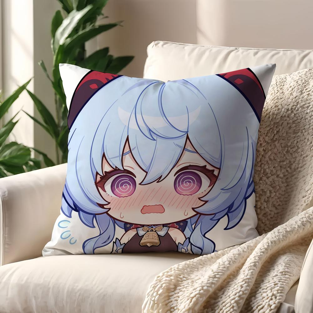 Kawaii Ganyu cushion cover For Pillow Printing Sofa Decoration Home Car Room Coffee Shop Office Nordic Simplicity
