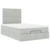 Enjoy restful nights with this Ottoman bed with mattresses and LED lights in light grey 120 x 200 cm velvet