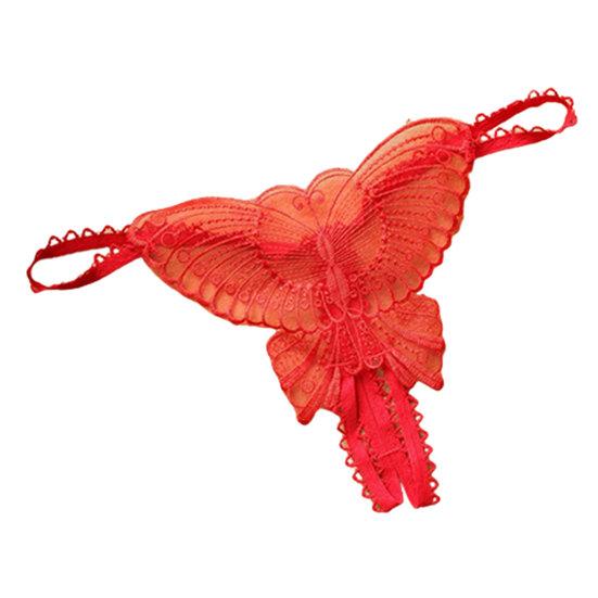 Трусики Сексуальные Стринги Бабочка Ажурные Спандекс Т-образная спинка Без ластовицы Женские Брифы для сна Ванная Медовый месяц