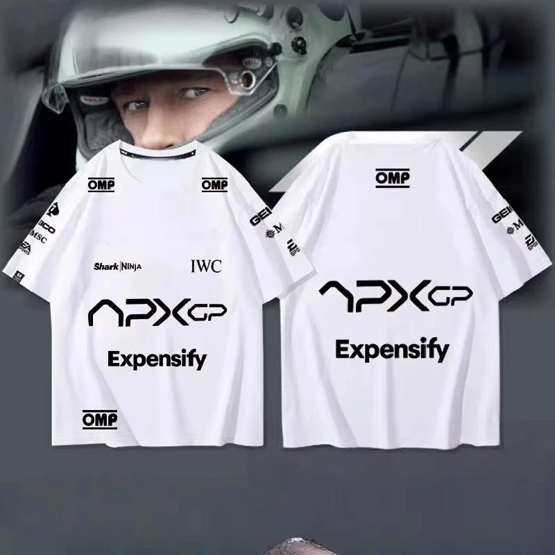 Футболка с принтом Брэда Питта F1 для мужчин и женщин, для активного отдыха, повседневная, удобная мотоциклетная рубашка, 3D-печать, быстросохнущая