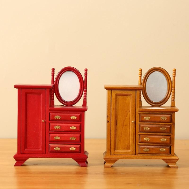 Vintage Miniature Dressing Table 1:12 Scale Doll House Furniture with Simulation Details for Doll House Enthusiasts