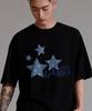 LIKE THE MOST Pattern Star Lamo Oversized Short Sleeve T-Shirt_Black